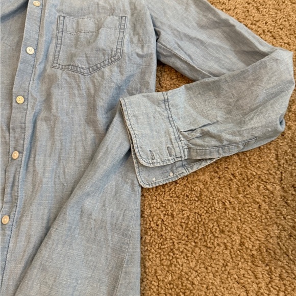 J. Crew Blue Button Down Shirt Classic Long Sleeve - Picture 2 of 7